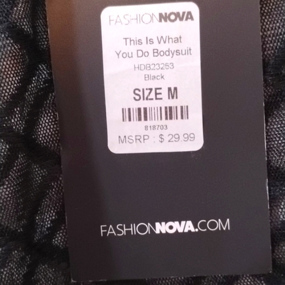 Fashion Nova Black "This Is What You Do Bodysuit", Size: M, NWT - Picture 6 of 12
